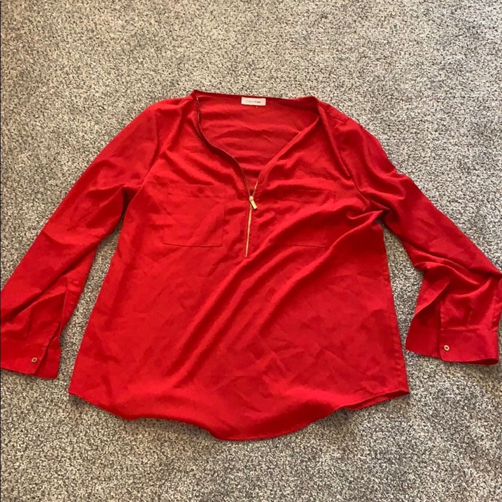 Calvin Klein Red Blouse size XL